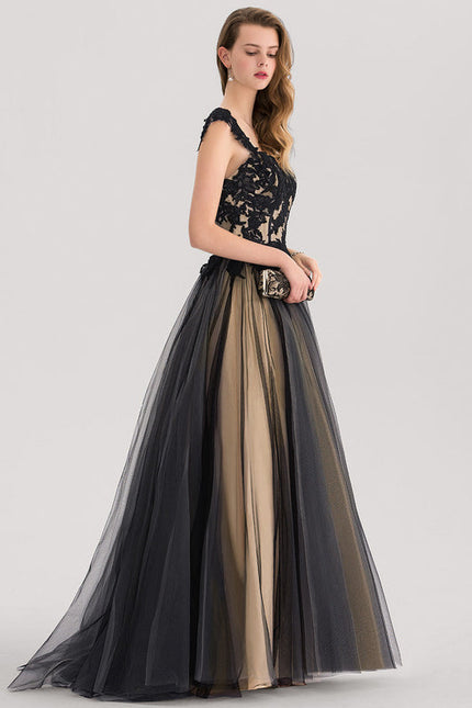 Robe De Bal Tulle Noir Doré - gallery 2
