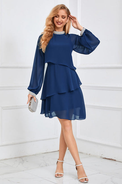 Robe Chic Volants Perles Élégante - gallery 9