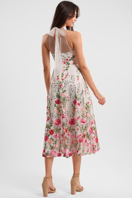 Robe Trapèze Florale Noire - gallery 6