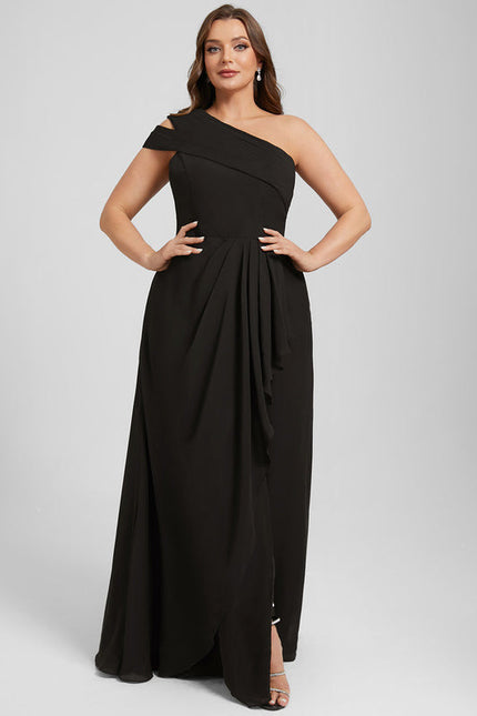 Robe Asymétrique Chic À Fente - gallery 7