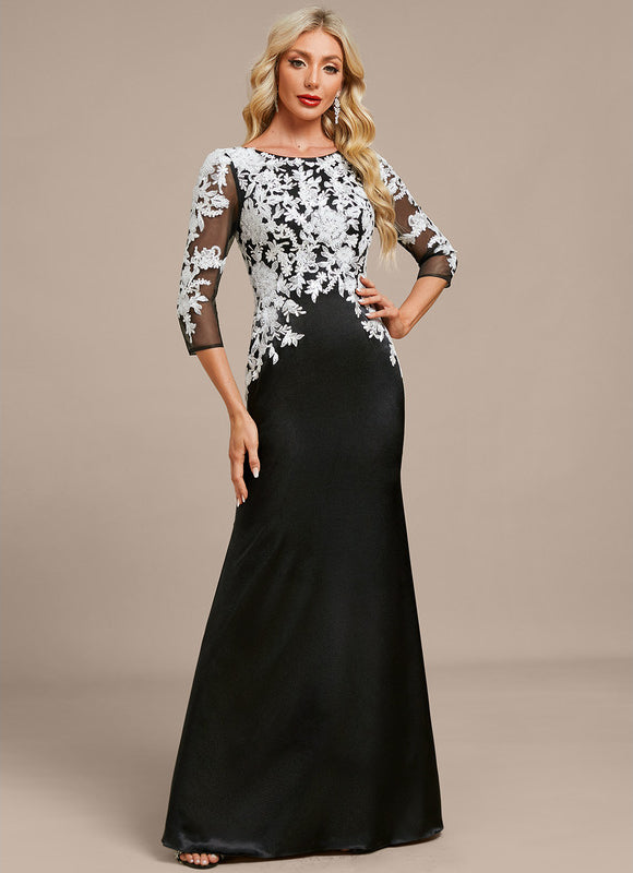 Robe Élégante Satinée À Manches - gallery 5