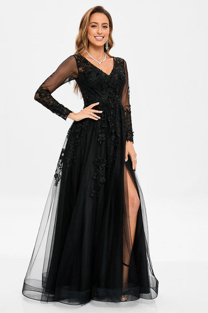 Robe De Bal Tulle Élégante Noire-166 - gallery 1