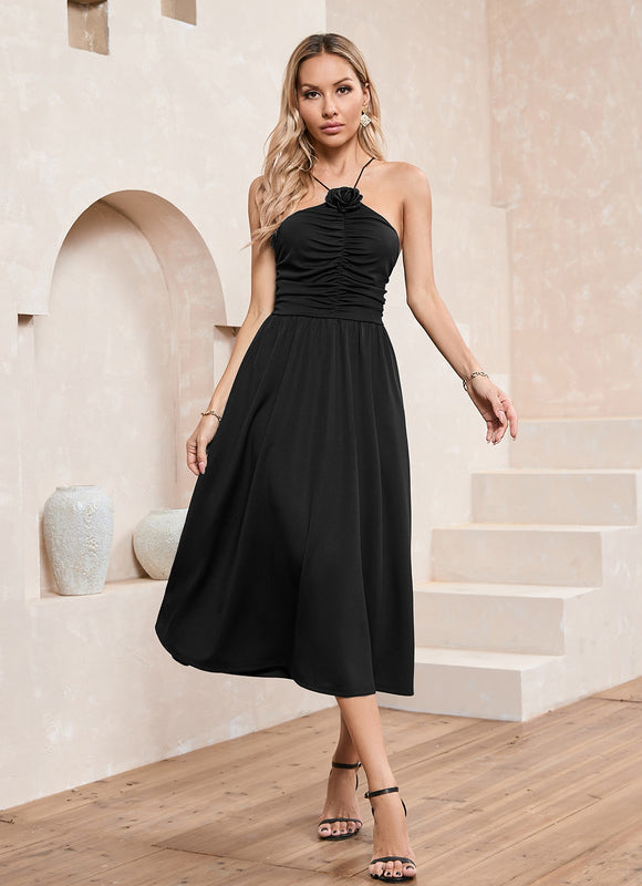 Robe Noire Chic À Bretelles Fines - gallery 3