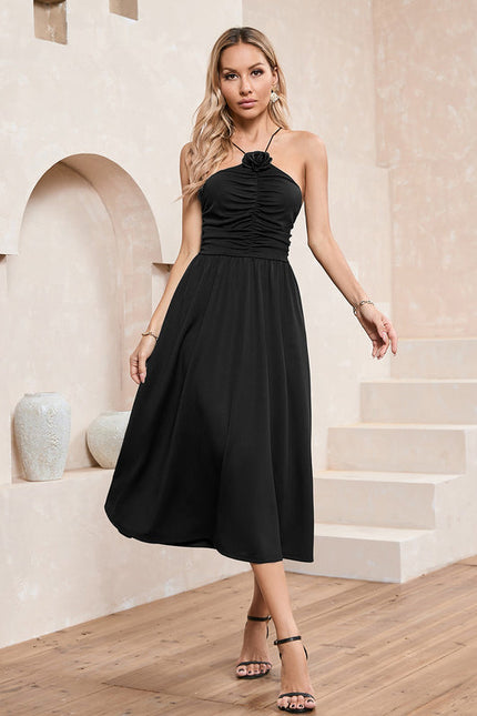 Robe Noire Chic À Bretelles Fines - gallery 3