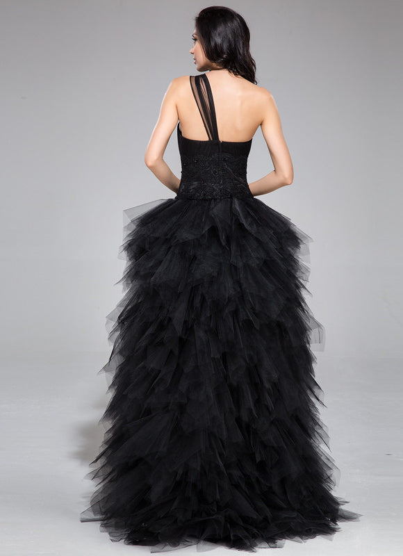 Robe De Bal Tulle Asymétrique Élégante - gallery 5