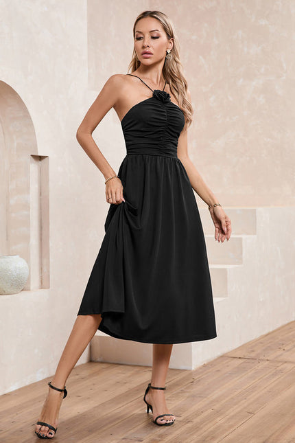 Robe Noire Chic À Bretelles Fines - gallery 2