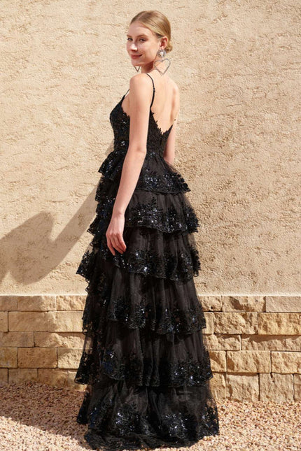 Robe De Bal À Volants Scintillants - gallery 6