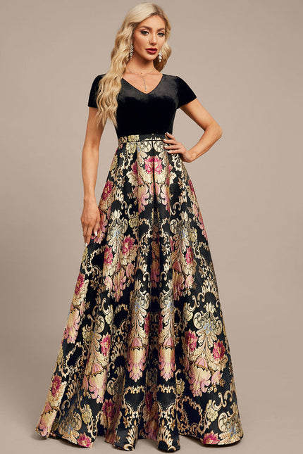 Robe Trapèze Velours Floral Chic - gallery 6