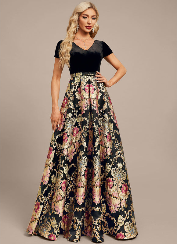 Robe Trapèze Velours Floral Chic - gallery 6