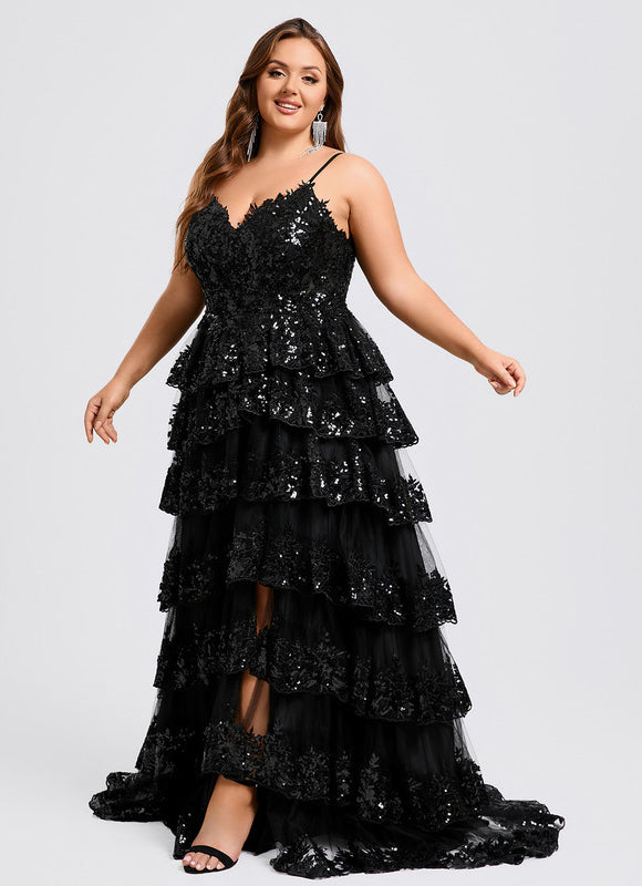 Robe De Bal À Volants Scintillants - gallery 9