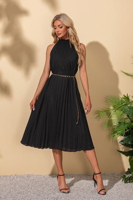Robe Longue Plissée Noire