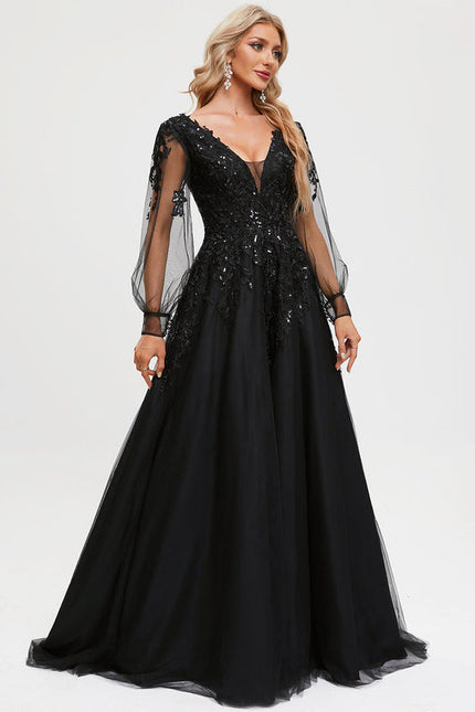 Robe De Bal En Tulle Scintillant - gallery 6