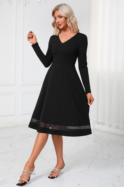 Robe Noir Col Bateau - gallery 4