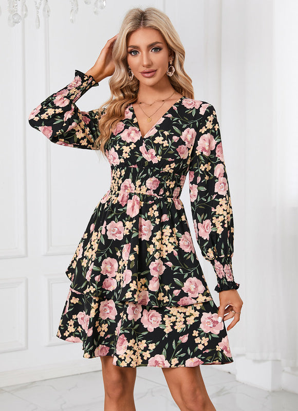 Robe À Fleurs Chic Col V - gallery 4