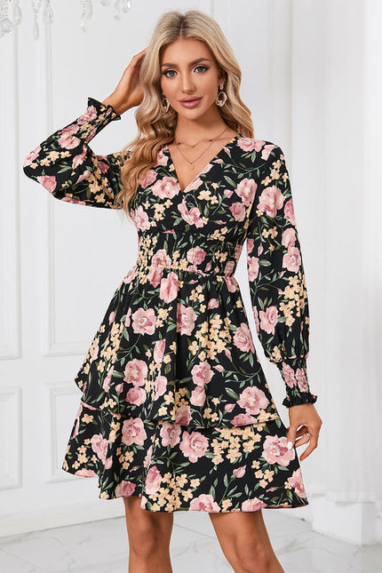 Robe À Fleurs Chic Col V - gallery 4