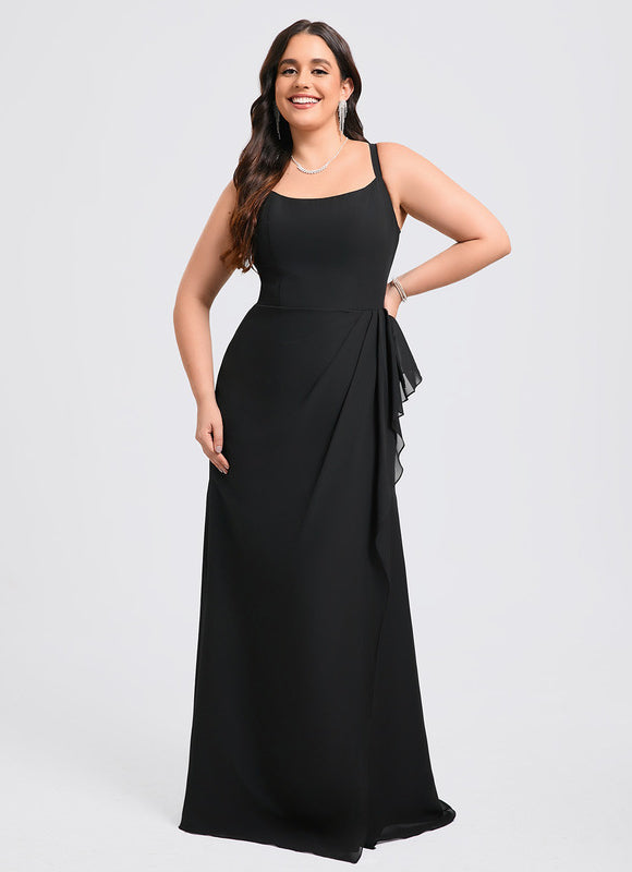 Robe Noire Élégante Fendue Chic - gallery 8