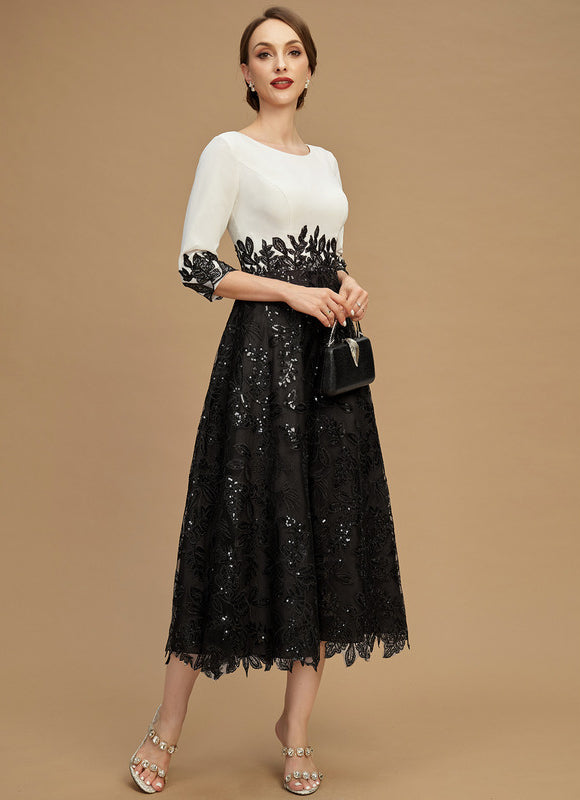 Robe Élégante Bicolore À Sequins - gallery 1