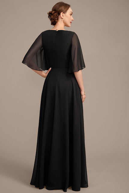 Robe Noire Luxe À Appliques Dorées - gallery 6