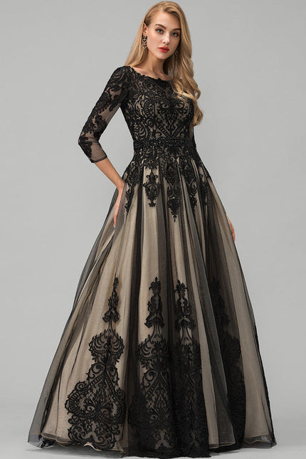 Robe De Bal Tulle Brodé Noir