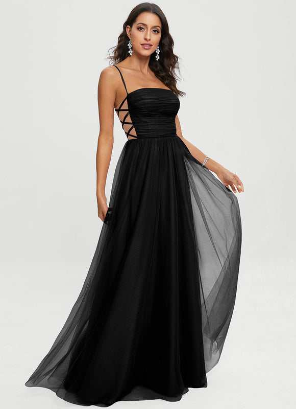 Robe De Bal Tulle Élégante Noire - gallery 4