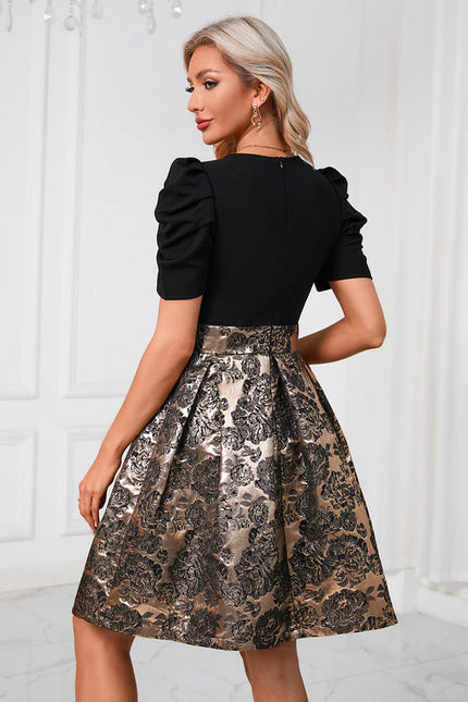 Robe Trapèze Dorée Élégante Chic - gallery 5