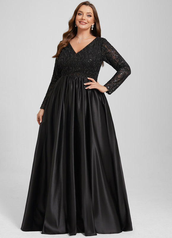 Robe Noire Luxe Satinée Élégante - gallery 9