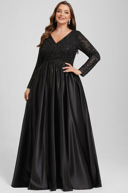 Robe Noire Luxe Satinée Élégante - gallery 9