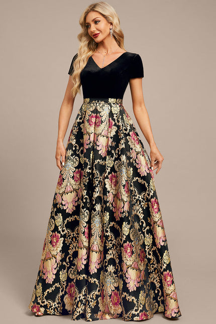 Robe Trapèze Velours Floral Chic - gallery 4