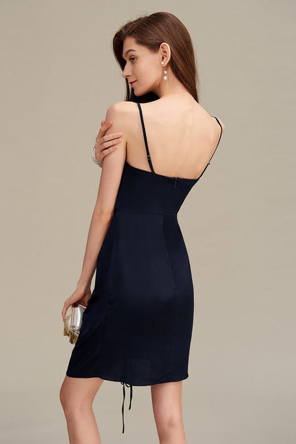 Robe Satinée À Fronces Élégantes - gallery 1