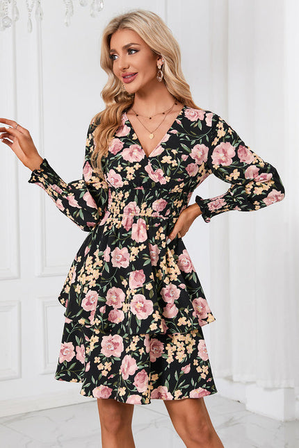 Robe À Fleurs Chic Col V - gallery 1