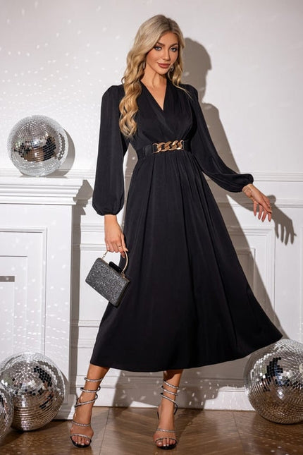Robe Noir Satin Longue