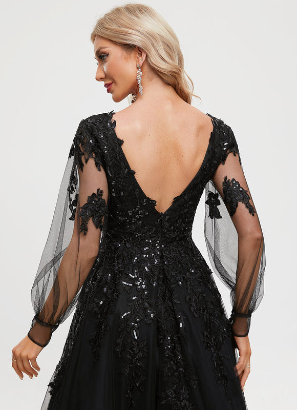 Robe De Bal En Tulle Scintillant - gallery 3