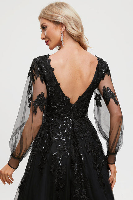 Robe De Bal En Tulle Scintillant - gallery 3