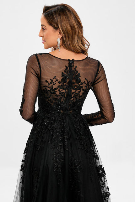 Robe De Bal Tulle Élégante Noire-166 - gallery 4