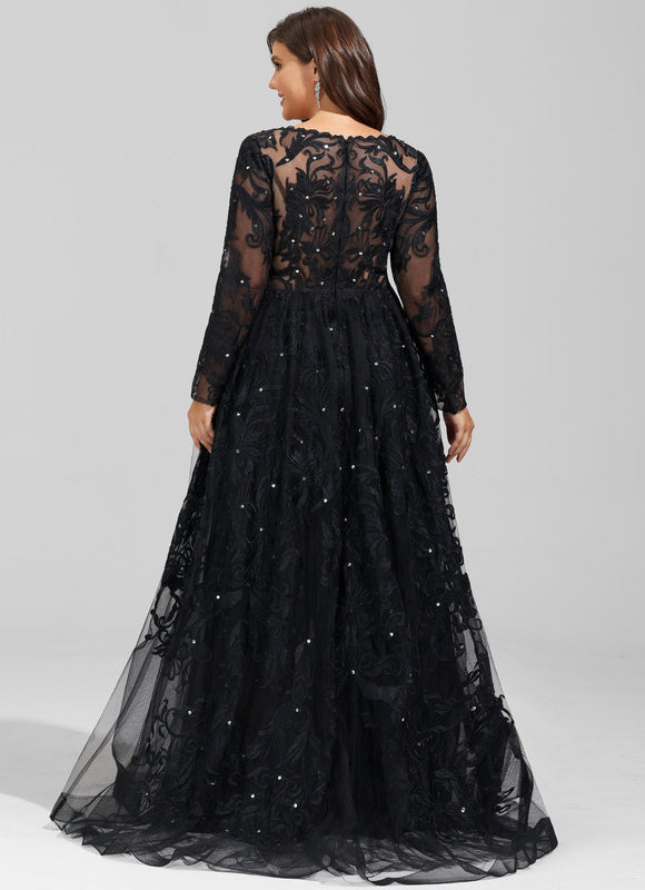 Robe De Bal En Tulle Scintillant - gallery 7