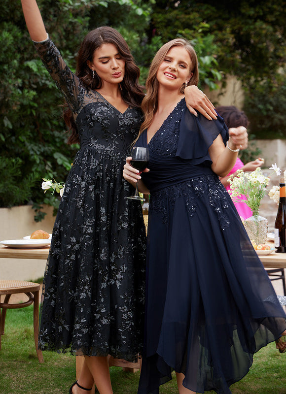 Robe Trapèze En Dentelle Florale - gallery 5