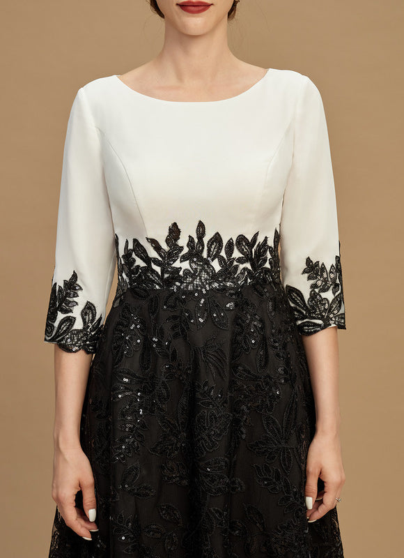 Robe Élégante Bicolore À Sequins - gallery 3