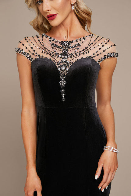 Robe Velours Élégante À Perles - gallery 5