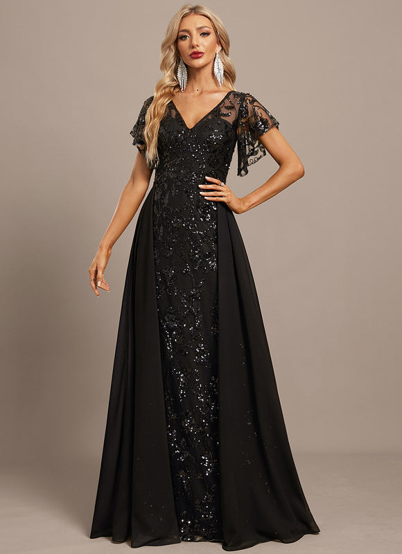 Robe Noire Luxe À Paillettes - gallery 5