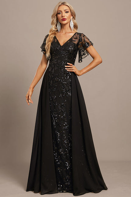 Robe Noire Luxe À Paillettes - gallery 5