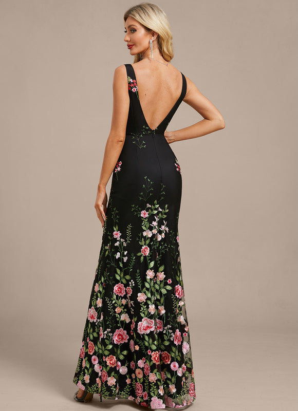 Robes Noires Longues Petite Fleurs - gallery 6