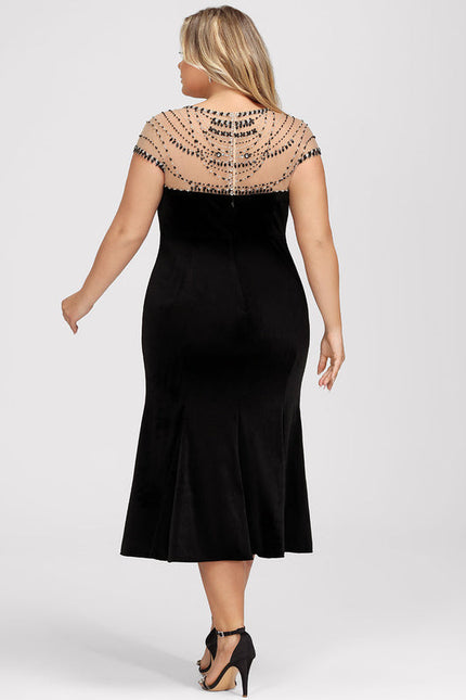 Robe Velours Élégante À Perles - gallery 7