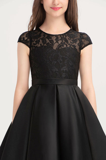Robe Demoiselle D'Honneur Noir Satin - gallery 5