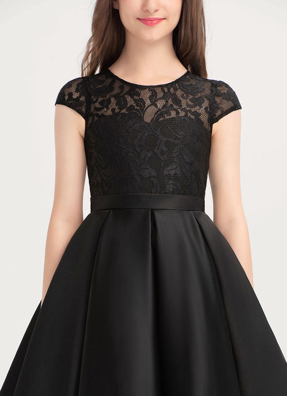 Robe Demoiselle D'Honneur Noir Satin - gallery 5