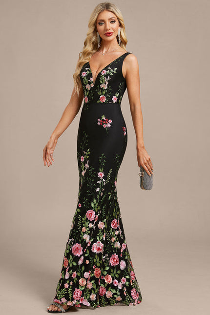 Robes Noires Longues Petite Fleurs - gallery 4