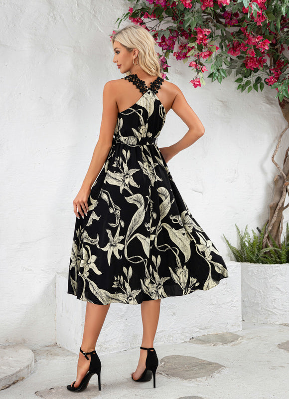 Robe Fleurie Chic Col V Midi - gallery 3