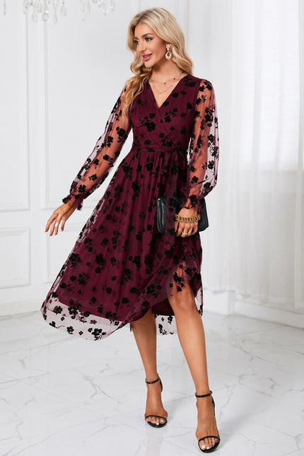 Robe Noire En Tulle Floral - gallery 7