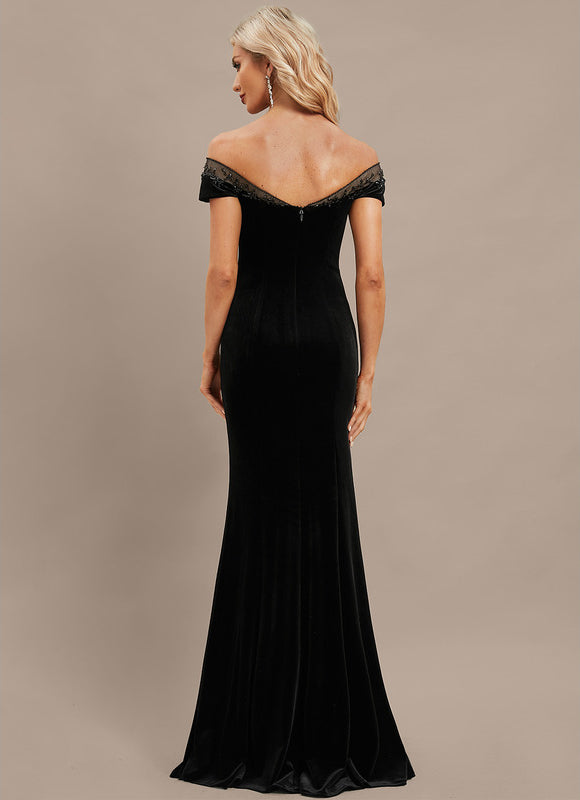 Robe Noire Luxe Velours Élégante - gallery 6