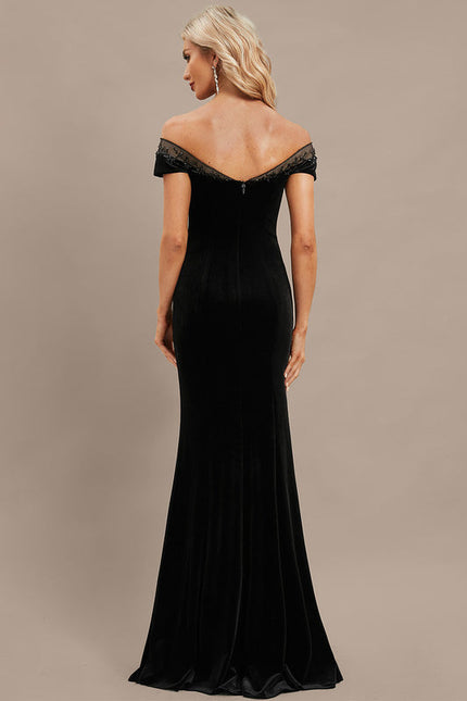 Robe Noire Luxe Velours Élégante - gallery 6