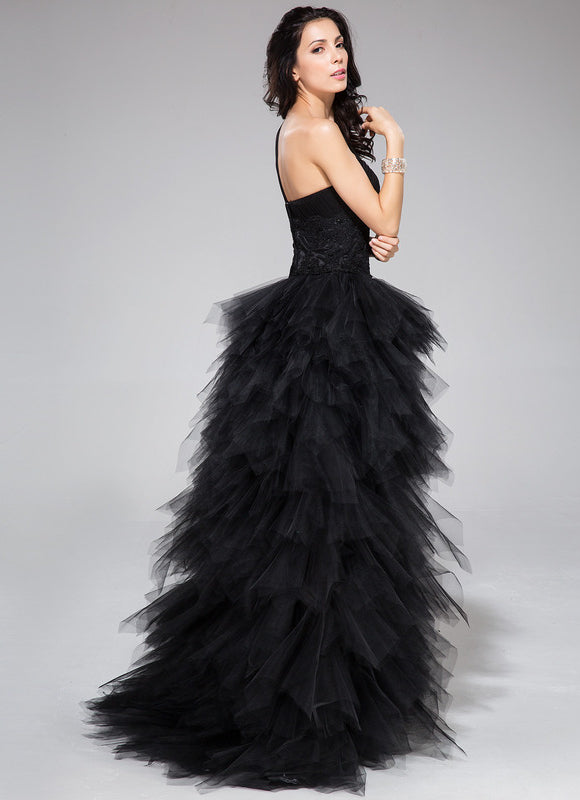 Robe De Bal Tulle Asymétrique Élégante - gallery 3
